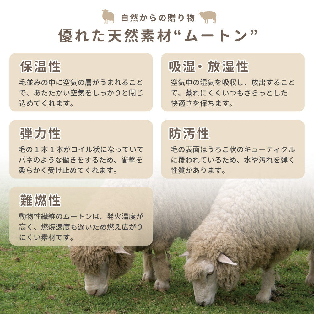寝具・日用品 寝具 高級感があり可愛い ムートンフリース 60×90cm 日用品 ベージュ ブラウン