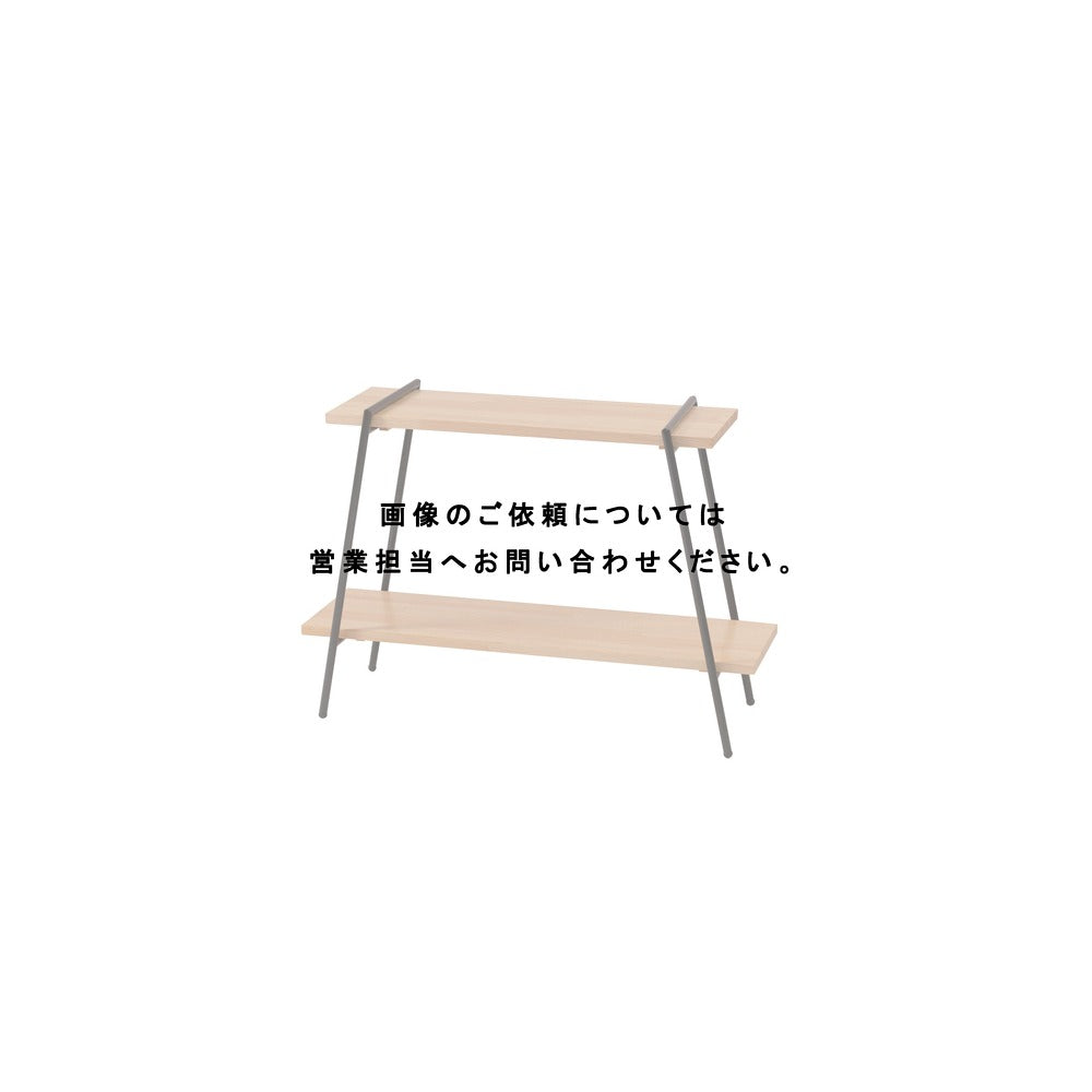 ストレージ アイアンレッグラック 2段 幅78×奥行27.5×高さ53cm リビング収納 ブラック