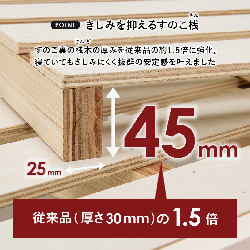 ベッド シングル すのこベッド パイプベッド ベット すのこ 棚付き コンセント付き 高さ調節
