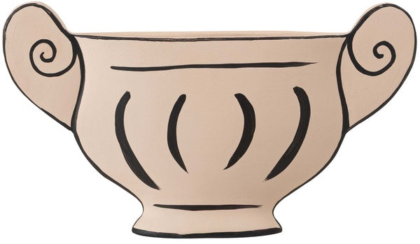 フラワーベース 幅29×奥行5.5×高さ16.5cm ベースオブジェ 完成品 組立不要 ベージュ