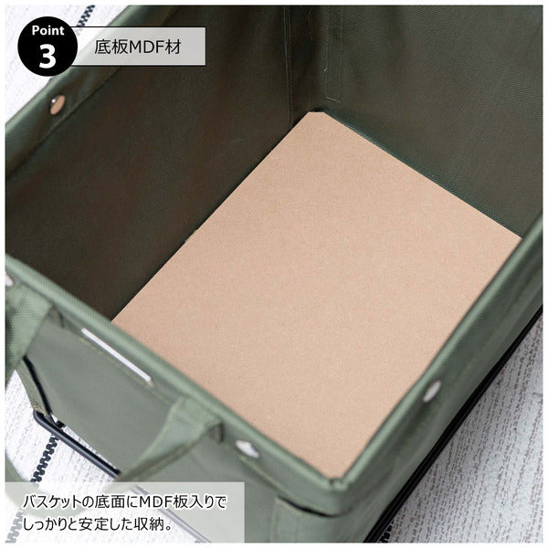 ストレージ バスケットワゴン 幅33×奥行43×高さ42cm リビング収納 キャスター付き ワゴン