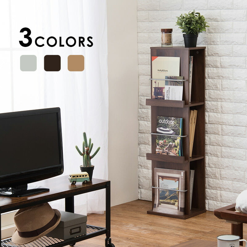ラック シェルフ ブックスタンド-RBS 29.5×25×108cm スリム 薄型 ブラウン 全3色