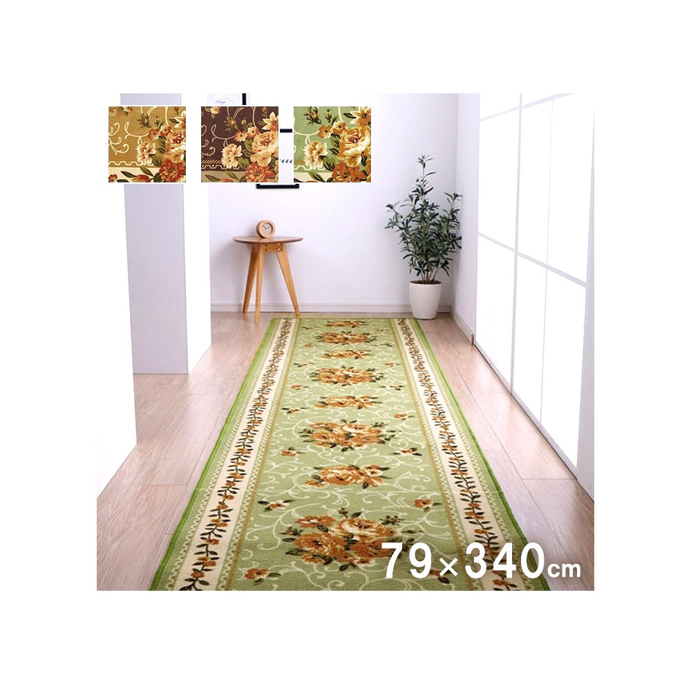 廊下敷 撥水キャンベル マット BE 79X340 79×340cm ラグマット カーペット ラグ