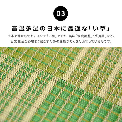ラグ 収納簡単 い草ふっくらラグ クレパス 180×180cm ラグマット カーペット 絨毯 抗菌