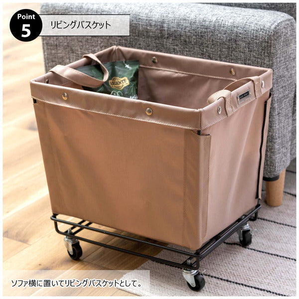 ストレージ バスケットワゴン 幅33×奥行43×高さ42cm リビング収納 キャスター付き ワゴン