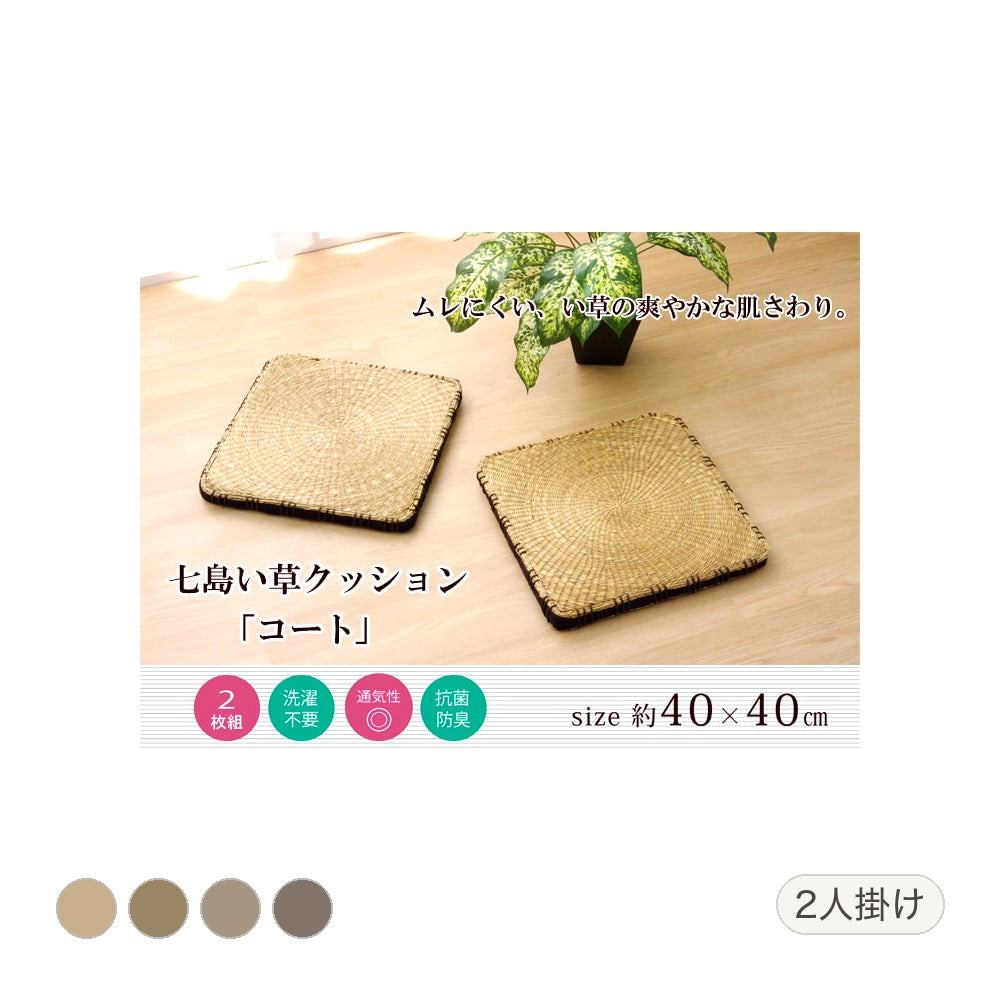 クッション コート シート 2P BR 40X40 40×40cm 日用品 クッション・座布団 二酸