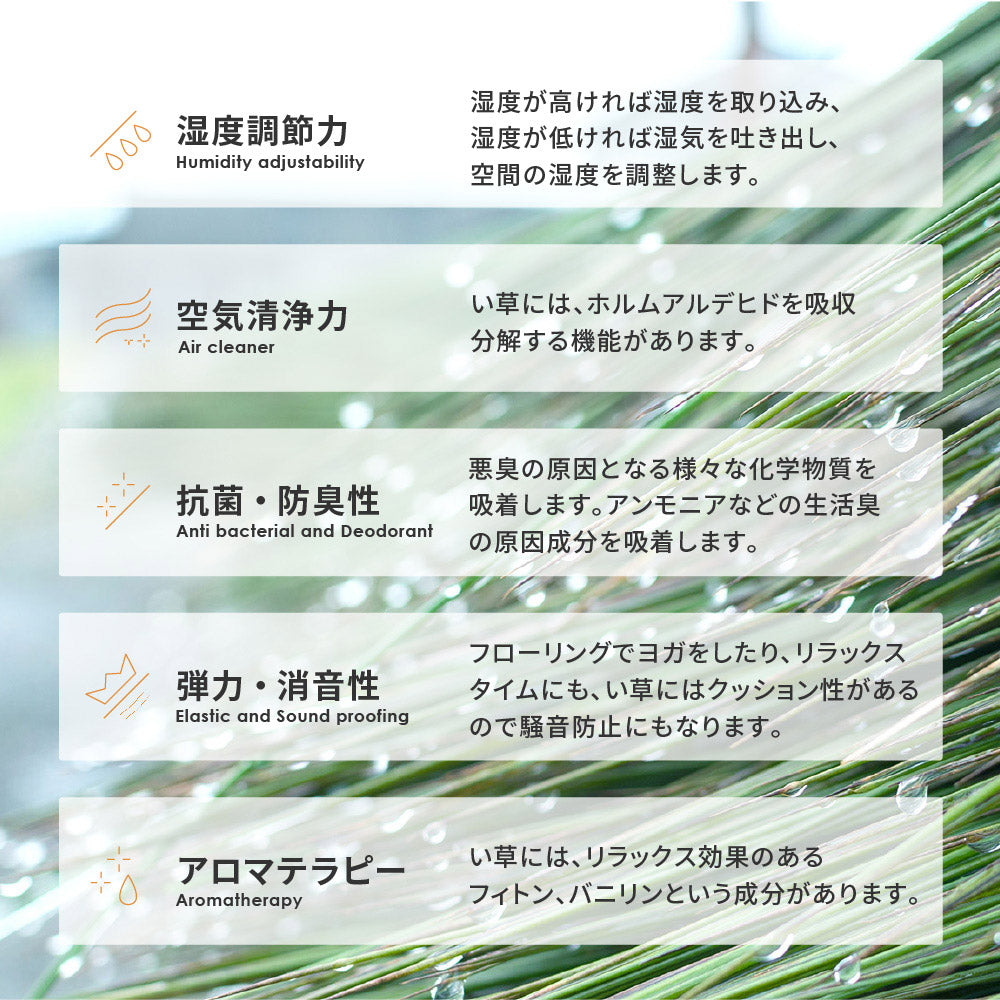 ラグマット い草ストレッチマット デニムパッチ 80×170cm カーペット ラグ 絨毯 抗菌 消臭