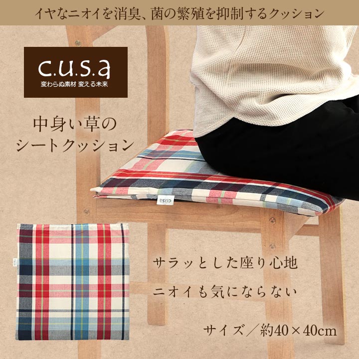 中身い草のシート 40×40 40X40 40×40cm 日用品 抗菌 消臭 クッション シート