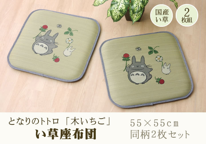木いちごトトロ 座布団 2P 55X55 55×55cm 日用品 日本製 布団 クッション・座布団