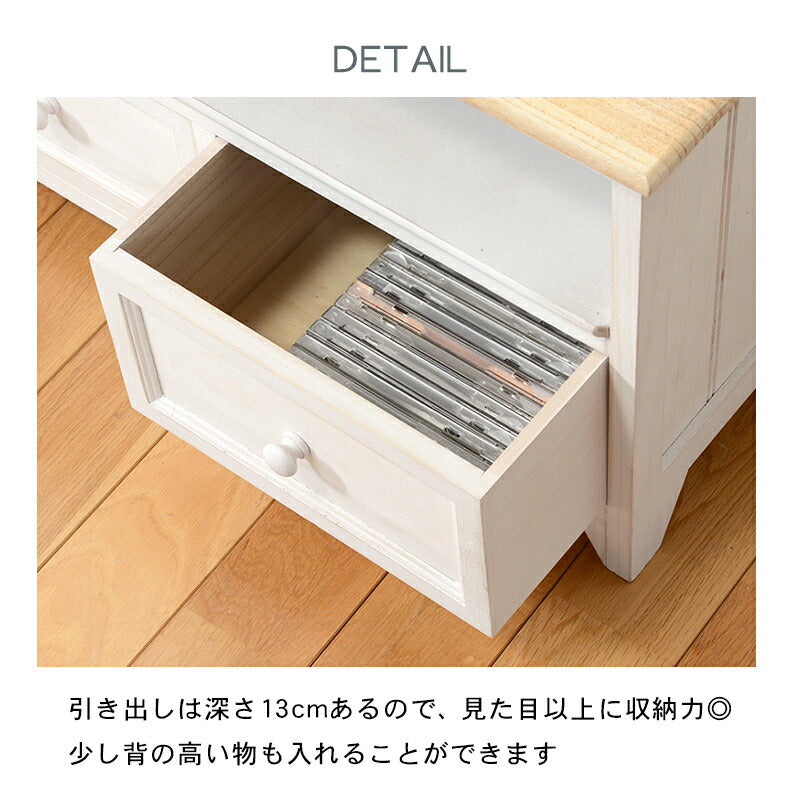 テレビ台 TV台-MTV-アンティークホワイト 74×34×40cm スタンド ローボード 完成品
