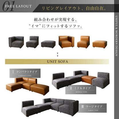 ソファー レイアウト自由自在 ユニットデザインコーナーソファセット UNONU ウノン 3P