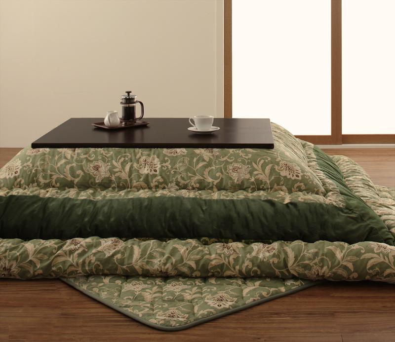 こたつ 更紗模様こたつ布団 掛布団&敷布団2点セット 正方形 75×75cm 天板対応 こたつセット