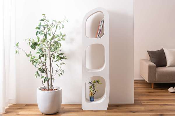 ストレージ シェルフ リビング収納 3段 完成品 組立不要 幅40×奥行24.5×高さ150.5cm