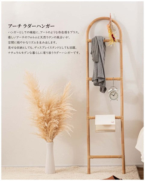 ラダーハンガー 幅35×奥行3×高さ150cm 衣類収納 完成品 組立不要 省スペース スリム 薄型