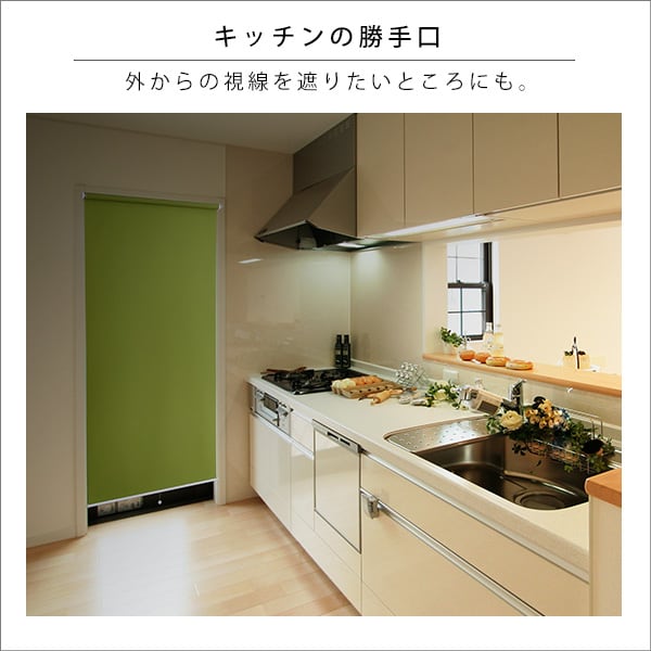 カーテン 壁空け不要!つっぱりロールスクリーン 幅90cm(遮光タイプ) スクリーン 間仕切り 工事