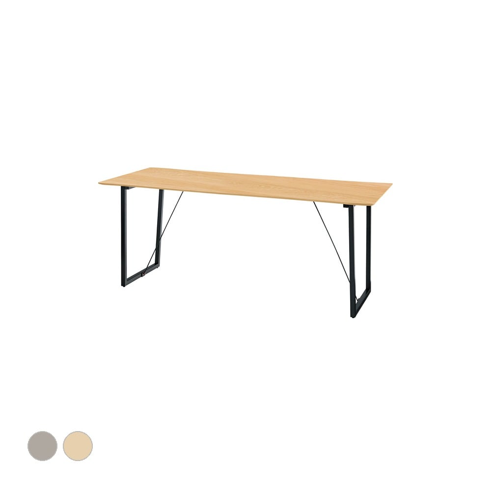 ルカ ダイニングテーブル 幅180×奥行80×高さ73cm ダイニング家具 オーク ウォールナット スチール