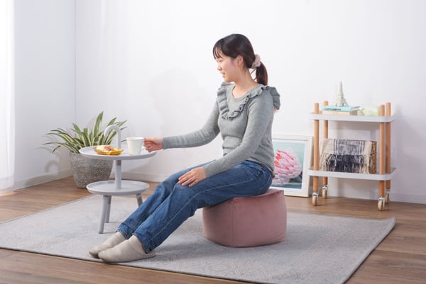 ファブリック ミニビーズクッション 幅30×奥行30×高さ30cm 日用品 完成品 組立不要 北欧