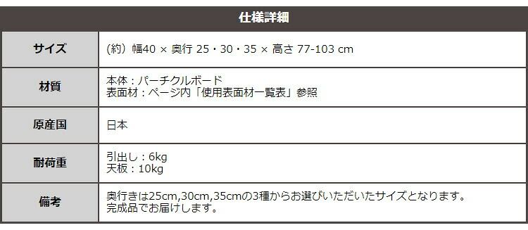 ラック セミオーダーカウンター下収納ぴったりくん 引出しチェスト 奥行30cm キッチン収納 SH 完成品