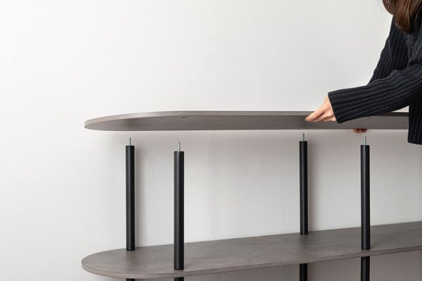 ストレージ オープンラック2段 幅155×奥行38×高さ45.5cm リビング収納 2段 ブラック