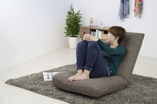 フロアチェア パーティー バケットリクライナー 幅66×奥行83×高さ78cm 回転チェア リクライニング 完成品 スチール