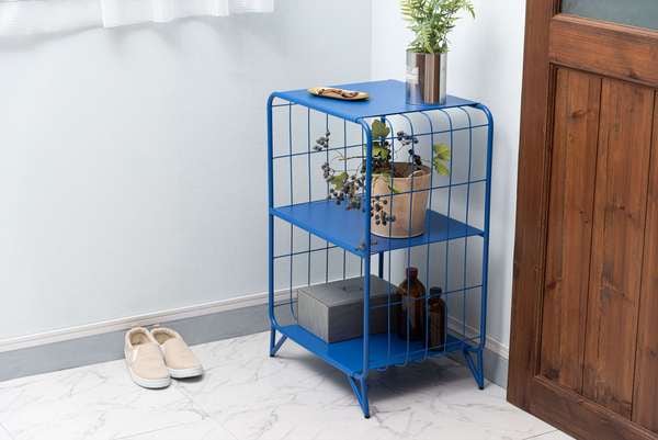ストレージ シェルフ 幅47.5×奥行36.5×高さ73cm リビング収納 3段 完成品 スチール