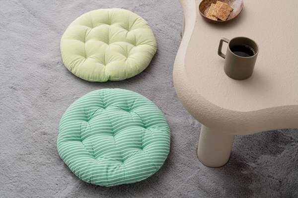 ファブリック シートクッション 幅38×奥行38×高さ5cm 完成品 ライムグリーン