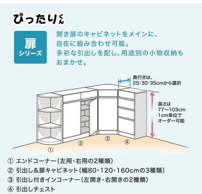ラック セミオーダーカウンター下収納ぴったりくん 奥行35cm キッチン収納 完成品