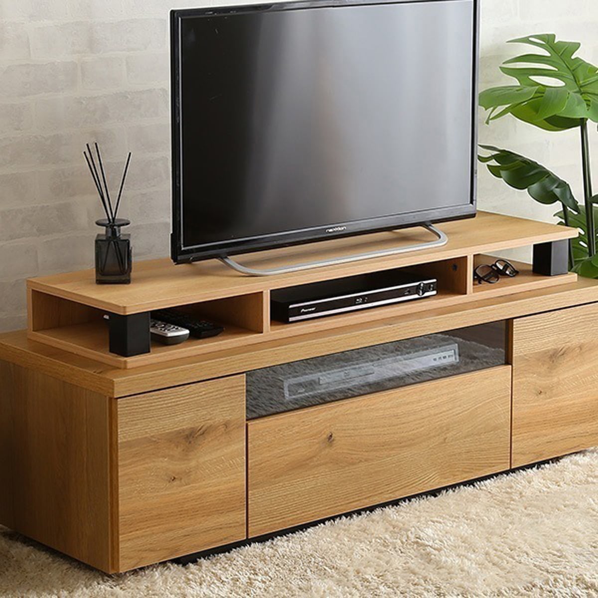 テレビ台 ヴィンテージモニター台110cm幅 モニター台 木製 幅110cm 机上台 コンパクト