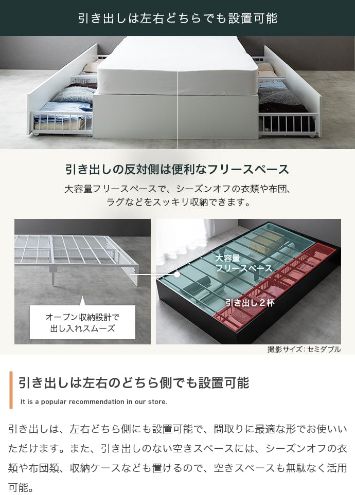 マットレス シングル Stock 引出し収納ベッド ボンネルマットレス付き ベッドマットレス 敷布団 幅98.5×奥行196cm スチール