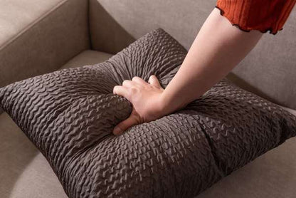 ファブリック クッション 幅45×奥行45×高さ15cm 完成品 ポリエステル チャコールグレー