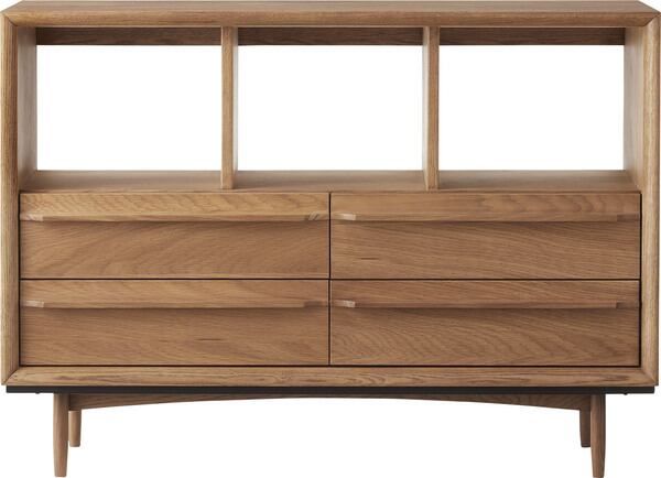 ストレージ チェスト 幅100×奥行34×高さ72cm リビング収納 ブラウン ナチュラル 全2色