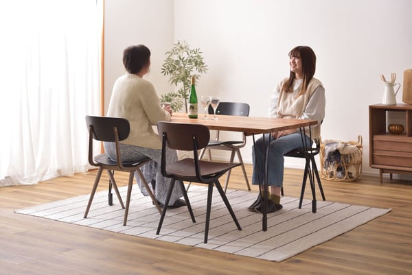 ダイニングチェア 幅46×奥行50×高さ78cm ダイニング家具 完成品 ブラック スチール