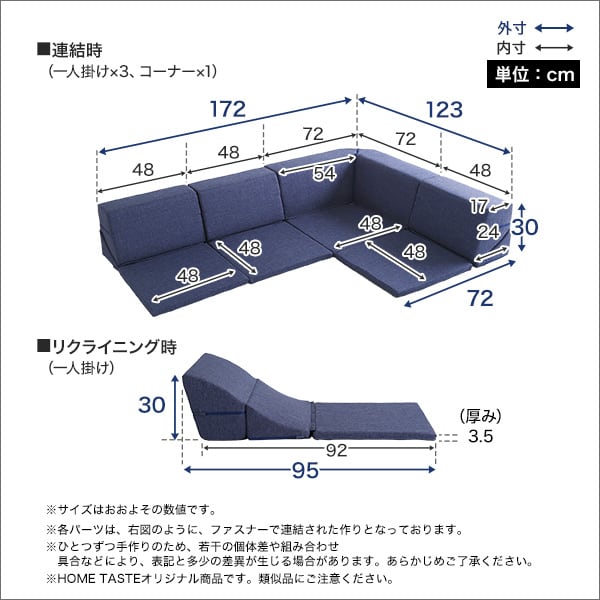 組み合わせ自由 国産 コーナーローソファ フロアタイプ Linum-リナム- インテリア 寝具