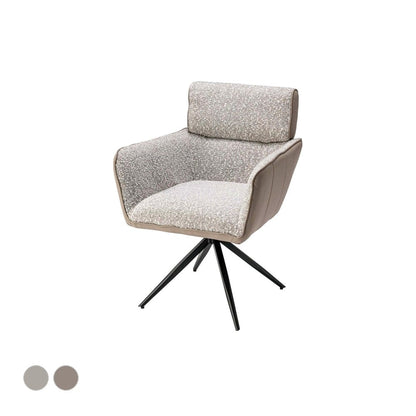 回転式アームチェア 幅62.5×奥行66×高さ84cm ダイニングチェア デザインチェア レザー