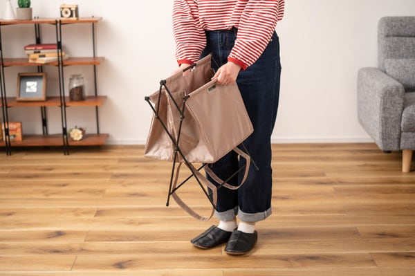 ストレージ フォールディングバスケットS 幅36.5×奥行40×高さ37.5cm リビング収納 薄型 折りたたみ スリム 完成品 スチール