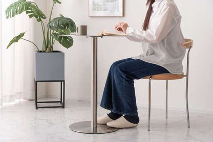 ダイニングテーブル カフェテーブル ラウンド 幅60×奥行60×高さ72cm ダイニング家具 シルバー