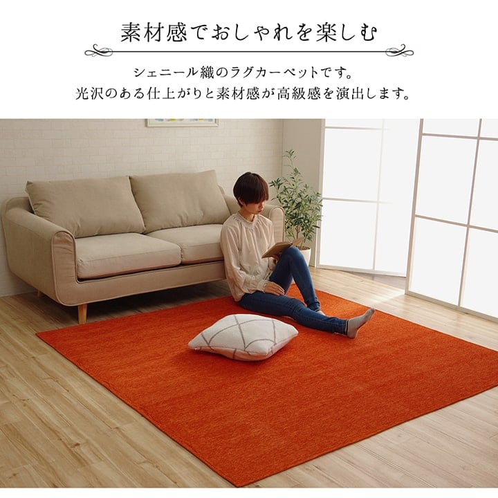 ラグ モデルノ 折畳 約2畳用 BE 185X185 185×185cm ラグマット カーペット