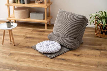 ファブリック シートクッション 幅38×奥行38×高さ5cm 完成品 ブルー ホワイト