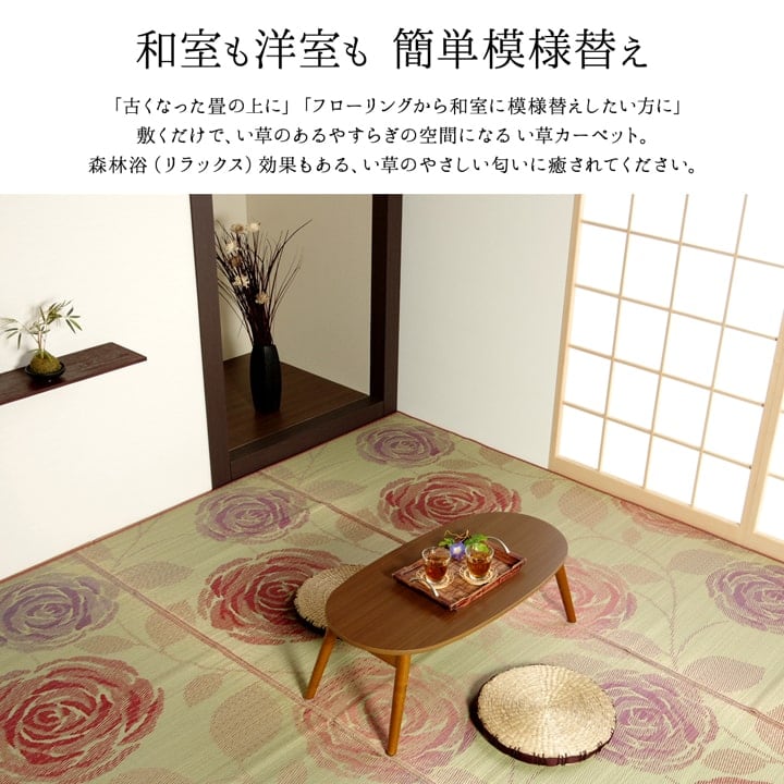 花ござ ラビアンス 江戸間6畳 RO 261X352 261×352cm ラグマット カーペット