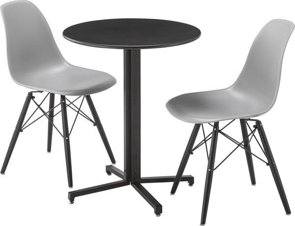 ダイニングテーブル テーブル 幅60×奥行60×高さ73cm ダイニング家具 ブラック グレー 丸型