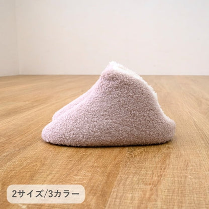 ルームシューズ オベリア 甲高 BR M RS 玄関収納 室内履き 生活雑貨 表生地はふわふわ生地