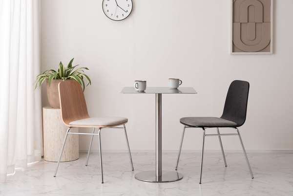 ダイニングテーブル カフェテーブル スクエア 幅60×奥行60×高さ72cm ダイニング家具 シルバー
