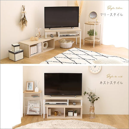 さわやかな伸縮テレビ台 テレビ台 ローボード おしゃれ コーナー TV台 TVラック TVボード
