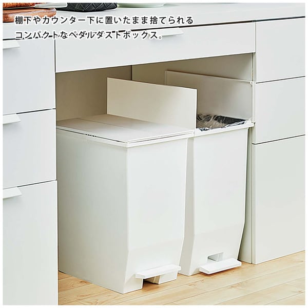 ダストボックス SOLOW ペダルオープンツイン45L 幅27×奥行42.5×高さ48cm 日用品