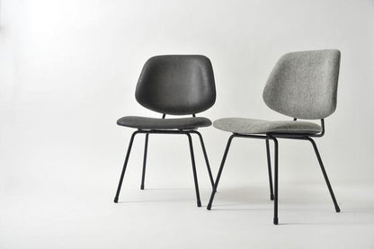 ダイニングチェア 幅50×奥行58×高さ81cm ダイニング家具 完成品 ブラック レザー