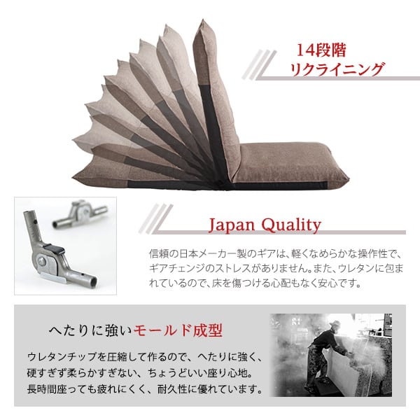 シンプルボリューム ハイバック座椅子 インテリア 座椅子 チェア リクライニング 日本製 折り畳み式