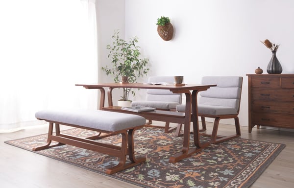 ダイニングテーブル 幅130×奥行80×高さ63cm ダイニング家具 棚付き 北欧 ブラウン レトロ