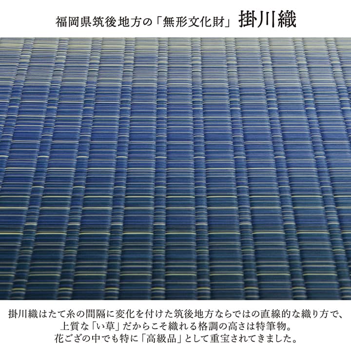 花ござ 大自然 江戸間3畳 ウミ 174X261 174×261cm ラグマット カーペット ラグ
