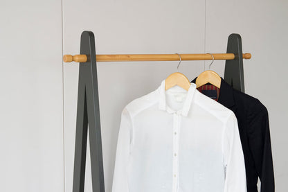 ハンガーラック コート掛け ポールハンガー パイプハンガー ウッドラック 洋服掛 幅85×奥行39.5cm 天然木 一人暮らし