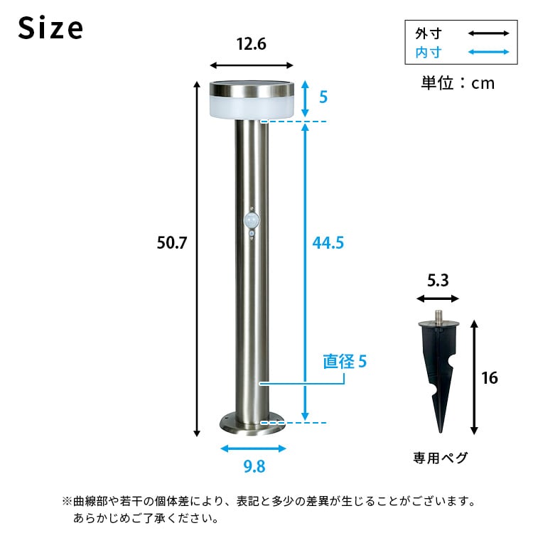 ラック 工事不要!ガーデンソーラーセンサーライト 2W丸型 ガーデンライト センサー 発電 簡単